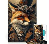 Animal Steampunk Fox Jigsaw 1000 Pieces for Teenagers Mind Boost Fun Zero Gap Captivating Leisure for Cozy Indoors (50x75cm)