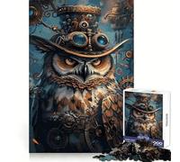 Animal Steampunk Owl Jigsaw Puzzle 1000 Piece for Adults Strategic Think Peaceful Escape Precise Fit Lovely Gift (38x26cm)