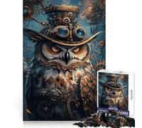 Animal Steampunk Owl Jigsaw Puzzles 1000 Pieces for Teenagers Sharp Memory Calm Leisure Neat Edges Festive Gift (50x75cm)