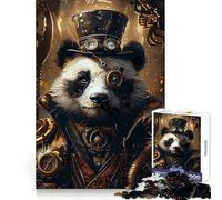 Animal Steampunk Panda Adult Jigsaw Puzzles1000 Pieces Memory Skill Quiet Recreation Clean Edges Unique Gift (50x75cm)