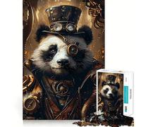 Animal Steampunk Panda Puzzle for Adults 1000 Pieces Memory Play Game Firm Fit Secure Assembly Meaningful Connection Building Game (38x26cm)