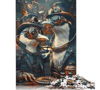 Animal Steampunk Penguin Puzzle Family Challenging Games 100% Recycled Cardboard Jigsaw Puzzle for Adult Children Birthday Present 500pcs (52x38cm)