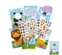 Animal Sticker Book, Children - Innovative Design Faces Stickers Activity Book Educational Toy Reusable Cartoon DIY Dinosaurs Princess for | Multipurpose Outdoor Indoor Util