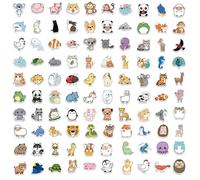 Animal Stickers for Children, 100Pcs Cute Stickers Colorful Kawaii Skateboard Sticker Funny Aesthetic Laptop Sticker for Teens Girls Kids Skateboard Laptop Phone Scrapbook Journal Cups