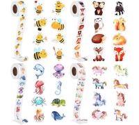 Animal Stickers Sticky Rolls,2000 PCS Animal Reward Stickers for Kids Cute Bee Unicorn Animals and Ocean Themed Motivational Sticker for Teachers Toddler Crafts and Parties