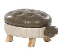 Beliani Faux Leather Animal Stool Green Turtle, Green