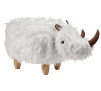 Animal Stool WOOLLY Faux Fur White