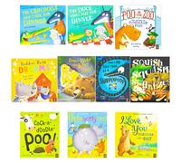 Animal Stories 10 Picture Books Collection Set (Squish Squash Squished, Cock-a-Doodle-Poo!, Hippobottymus, I Love You Forever and a Day and More)