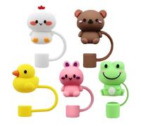 Animal Straw Toppers - Straw Covers, Portable Straw Caps | 3d Senior Cap Protection Topper for Women Water for Adults Children