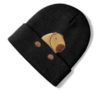 Animal Styles Acrylic Caps Animal Embroidery Gentle Stretchy Fit Ideal For Puppy Fans And Trendy Outfits Stretchy Capybara Knit Cap