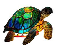 Animal Table Lamp Series Stained Resin Night Light for Home Decor Christmas Sculpture USB Desk Lamp Bohemian Furniture Gift, Turtle