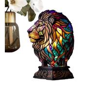 Animal Table Lamp | Stained Glass Animals Shape Table Lamp | Colorful Vintage Bedside Light | Animals Nightstand Lamp | Decorative Night Light | Resin Desk Lamp For Bedroom Living Room Home Decor