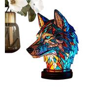 Animal Table Lamp | Stained Glass Animals Shape Table Lamp | Colorful Vintage Bedside Light | Animals Nightstand Lamp | Decorative Night Light | Resin Desk Lamp For Bedroom Living Room Home Decor