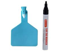 Animal Tag ， 50 Pcs/100Pcs Z Tag Blank Large, One Piece TPU Livestock Ear Tags(Blue,100pcs+Pen)