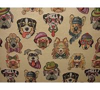 Animal Tapestry Dog Designer Fabric Ideal for Upholstery Curtains Cushions Throws (A4 Sample)