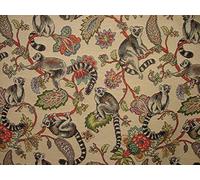 Animal Tapestry Madagascan Lemur Designer Fabric Ideal for Upholstery Curtains Cushions Throws (Per Full Metre)