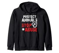 Animal testing PROTECT ANIMALS STOP ABUSE FUNNY Animal Zip Hoodie