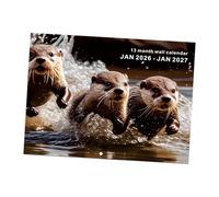 Animal Theme Calendar 2026 Wall Hanging Monthly 13 Month From Jan 2026 to Jan 2027 for Daily Scheduling Paper Desk