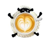 Animal Theme Cup Coasters, Crochet Desk Decoration, Coffee Table Coasters with Solid Hand Woven Absorbent Yarn, Whimsical Animal Pattern Table Protector for Guarding Exteriors, & Enhancing Decor