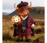 Animal themed Decor Scottish Cow Bouquet Lamp Decorative Lamp Cow Decorative Lamp Farmhouse Gift Lamp