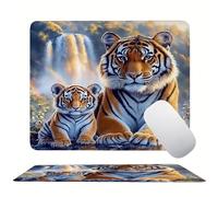 Animal Tiger(2) Mouse Mat 40 x 30 cm Ultra Thin, with Stitched Edges Office Mouse Pad, Non-Slip Rubber Base, Waterproof & Washable, Desk Accessories, Aesthetic Design Mousepad 400x300mm s0z-424