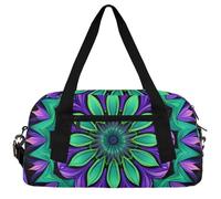 Animal Tiger Cat Pattern Kids Duffle Bag Boys Girls Small Sport Dance Gym Bag for Overnight Travel Weekender Carry On, Mandala Circle Pattern, 18.5"L x 9.4"W x 7.8"H