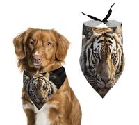 Animal Tiger Dog Bandanas for Feeding Grooming, Triangle Pet Bibs Washable Pets Scarf for Cats & Dogs
