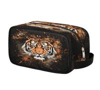 Animal Tiger Face Toiletry Bag for Travel, Cosmetic Makeup Bag Waterproof Polyester Shaving Bag for Men Women Kids, Portable Organizer for Bathroom Gym Vacation