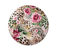 Animal Tiger Leopard Print Rose Flower Custom 6cm Pin Badge-Iron Tinplate Material,Glossy Laminated,Single Sided Print-for Jackets,Bags