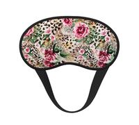 Animal Tiger Leopard Print Rose Flower Polyester Sleep Mask,Light Blocking Sleep Eye Mask,Night Sleeping Mask, Eye Blinder