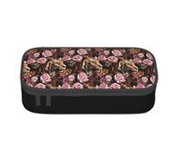 animal Tiger Leopard Print Rose Flower Print Fashionable Functional Pencil Case Convenient Daily Use Storage Makeup Toiletries