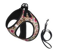 Animal Tiger Leopard Print Rose Flower Print Pet Leash Vest For Small Dogs Cats, Adjustable Pet Harness Vest, Outdoor Walking Hiking