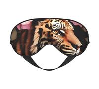 Animal Tiger Leopard Print Rose Flower Print Sleep Mask Silk-Like Eye Mask Sleeping Eye Mask for Women Men for Travel Sleep Relaxation