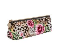 Animal Tiger Leopard Print Rose Flower Print Triangle Pencil Case Large-Capacity Stationery Organizer Stylish Pens Pouch