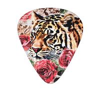 Animal Tiger Leopard Print Rose Flower Printed Custom 12 Pieces Guitar Pick In A Box,The Pick Makes Sound Clear, Ukulele, Electric Bass (0.46 0.71 0.96mm)
