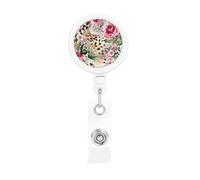 Animal Tiger Leopard Print Rose Flower Printed, Retractable Badge Holder,Badge Reels Holder with ID Clip Alligator Clip