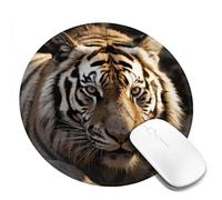 Animal Tiger Mouse Pad Waterproof Gaming Mousepad with Non-Slip Rubber Base Round Computer Mouse Mat for Office Latop Mousepads Washable Cloth Desk Pad 8 x 8 in