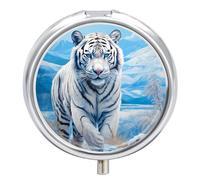 Animal Tiger Pill Box 3 Compartment Small Portable Medicine Case Pill Organizer for Pocket Purse