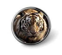 Animal Tiger Round Badge for Men Women, Durable & Stylish Lapel Pins, Lightweight Metal Badges for Shirts, Jackets, Hats