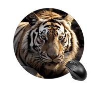 Animal Tiger Round Mouse Pad 7.8 Inch, Portable Gaming Mouse Mat with Non-Slip Rubber Base & Smooth Surface, Waterproof Mousepad for PC, Laptop, Computer, Office, Home