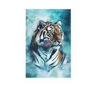 Animal Tiger Teal Light Switch Cover Plate, Teal Decorative Wall Plate, Easy to Install, Outlet Cover for Home Office Kitchen Apartment