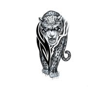 Animal Tiger Temporary Tattoos For Men Fox Wolf Fake Tattoo Sticker Tattoo Women Body Armbands(02)