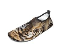 Animal Tiger Water Shoes for Men Women, Lightweight Stretch Swim Shoes with Anti-Slip Rubber Sole, Quick-Dry Aqua Socks for Pool, Beach, Surfing, Style, 8 Women/8 Men