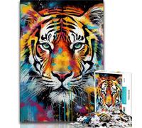 Animal Tigers 1000 Pieces Jigsaw Puzzle for Adults& Teens,Challenging Family Activity Games DIY Toy for Home Wall Decor Gifts (50x75cm)