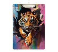 Animal Tigers Breaking Through The Wall clipboards Bulk Plastic for Nurses Home Contractor Size 9 x 12 Silver