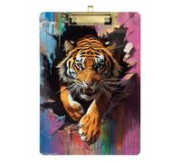Animal Tigers Breaking Through The Wall clipboards Bulk Plastic for Nurses Home Contractor Size 9 x 12 Gold