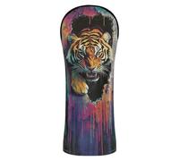 Animal Tigers Breaking Through The Wall Golf Cover Set Headcover with Number Tags for Driver & Fairway Woods