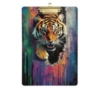 Animal Tigers Breaking Through The Wall Teeth clipboard Waterproof for Nurses Home Contractor Size 9 x 12 Gold