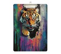 Animal Tigers Breaking Through The Wall Teeth clipboard Waterproof for Nurses Home Contractor Size 9 x 12 Silver
