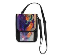 Animal Tigers Breaking Through The Wall Travel Wallet Passport Holder Travel Organizer Slim Lightweight Crossbody Bag with Adjustable Strap